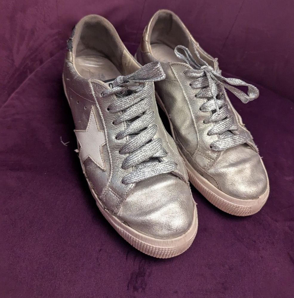 Golden Goose Luxe Metallic Silver Women's Sneakers